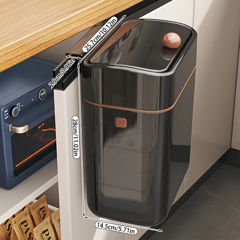 Onenoble Slim Wall Mount Kitchen Trash Can With Flip Lid