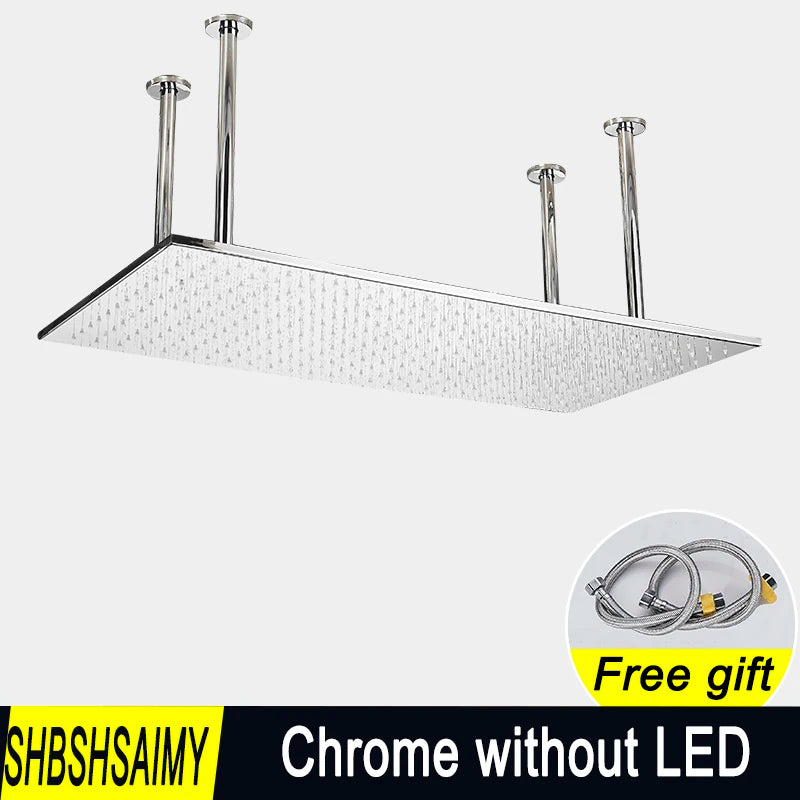 Shbshaimy LED Square Rainfall Shower Head With Stainless Steel Construction