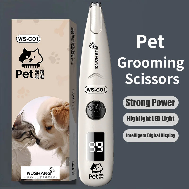 LED Rechargeable Waterproof Low Noise Pet Dog Grooming Trimmer