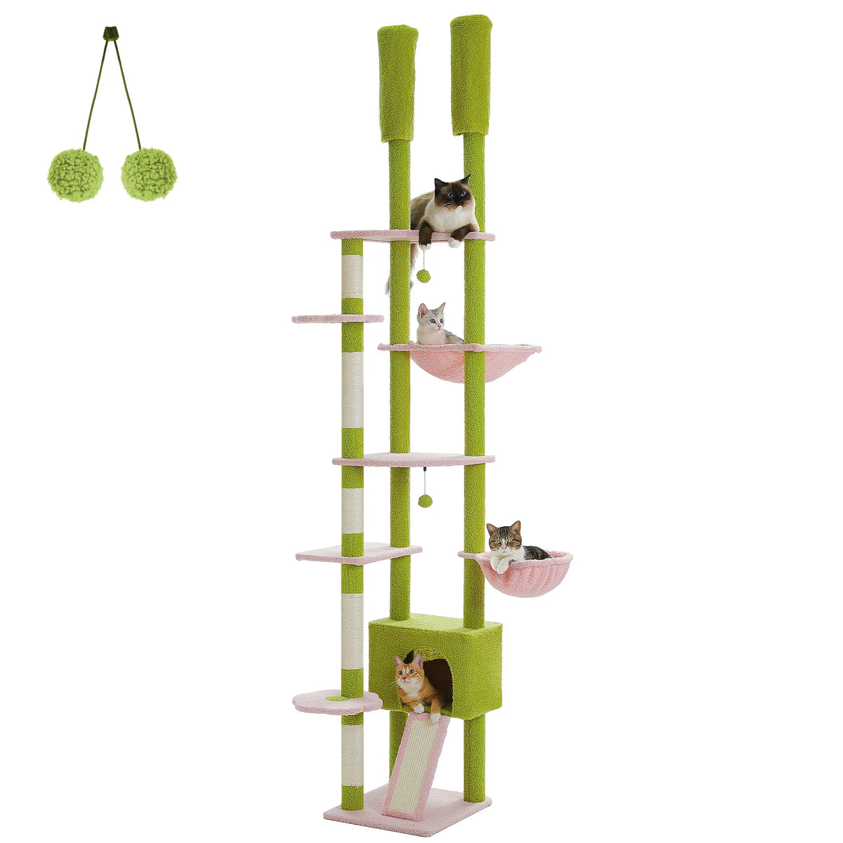 Petepela Cactus Cat Tree With Adjustable Height And Scratching Post