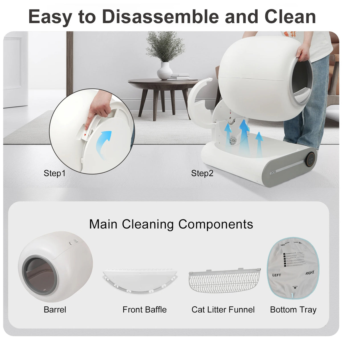DOEL Automatic Smart Self Cleaning Cat Litter Box App Controlled