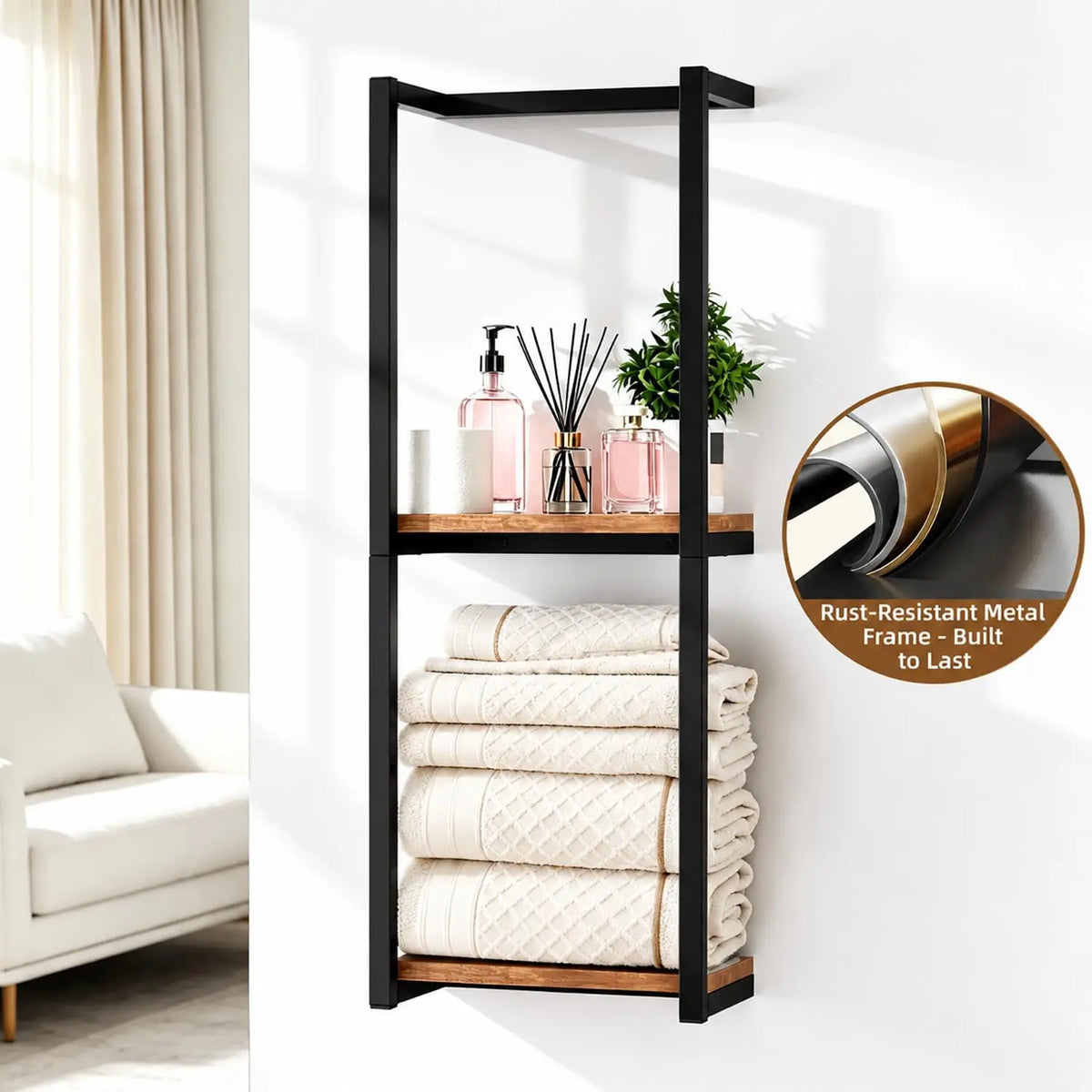 Wall Mounted Cast Iron Double Layer Bathroom Towel Rack