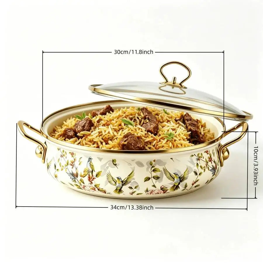 Enamel Cast Iron Dutch Pot Lid With Double Handles