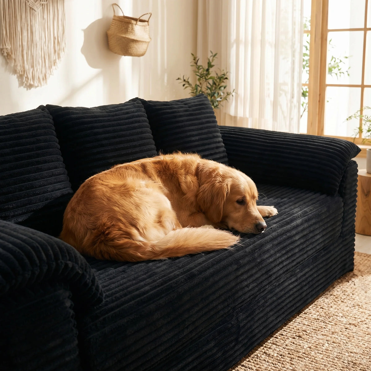 Modern Modular Convertible Sofa With Integrated Cup Holder And Cushions