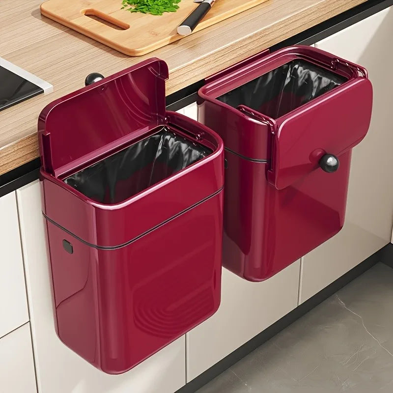 Onenoble Slim Wall Mount Kitchen Trash Can With Flip Lid