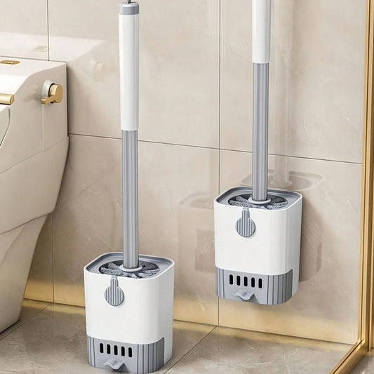 Wall Mounted Toilet Brush Set With Long Handle Holder