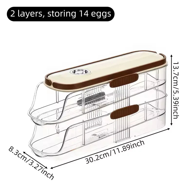 Reusable Stackable Egg Dispenser With Side Door For Fridge