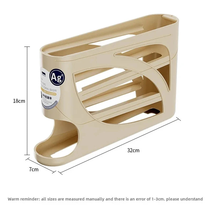 Automatic Rolling Egg Dispenser Four Tier Sliding Countertop Rack