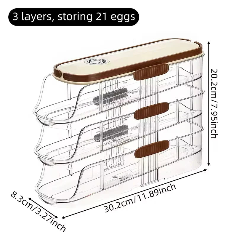 Reusable Stackable Egg Dispenser With Side Door For Fridge