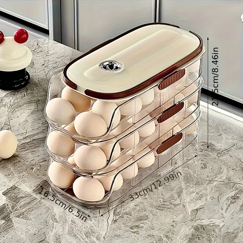 Reusable Stackable Egg Dispenser With Side Door For Fridge
