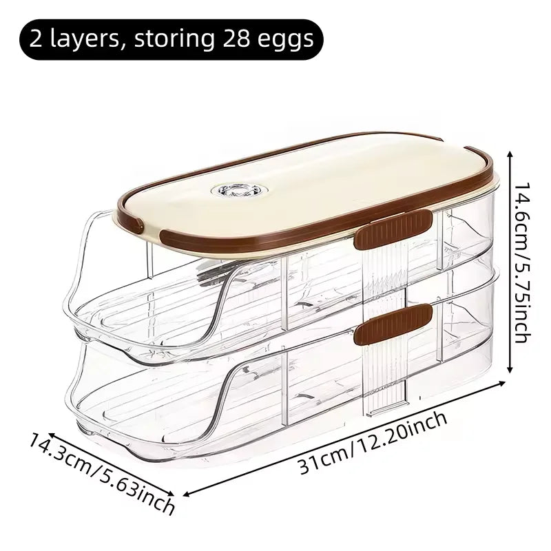 Reusable Stackable Egg Dispenser With Side Door For Fridge