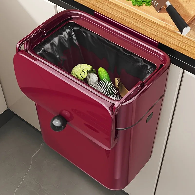 Onenoble Slim Wall Mount Kitchen Trash Can With Flip Lid