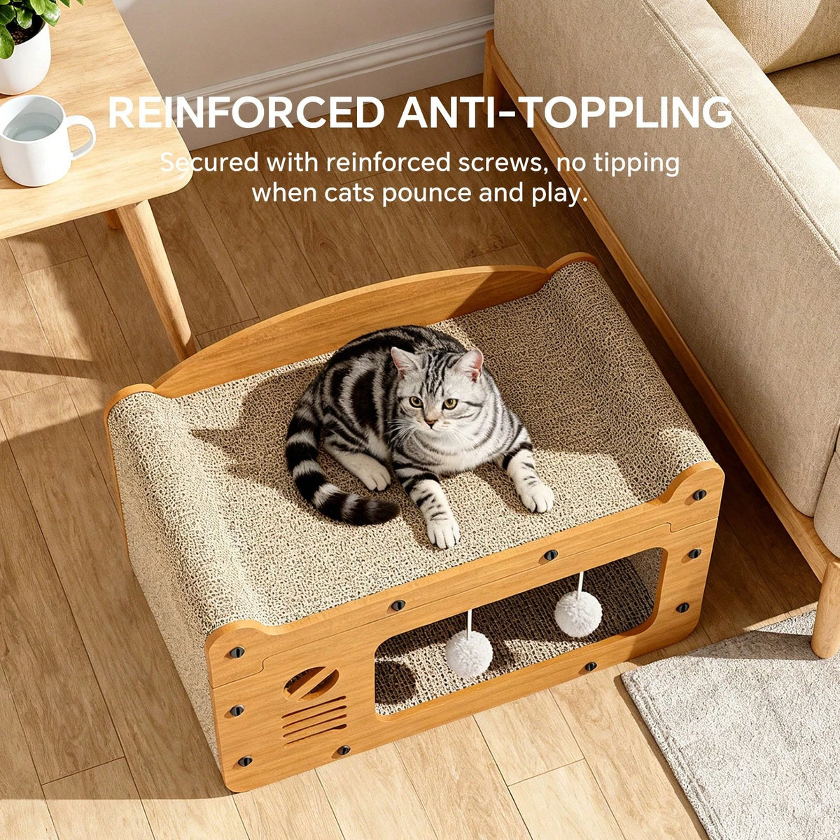 Double Layer Cardboard Cat Scratcher Lounge Bed And Hideaway