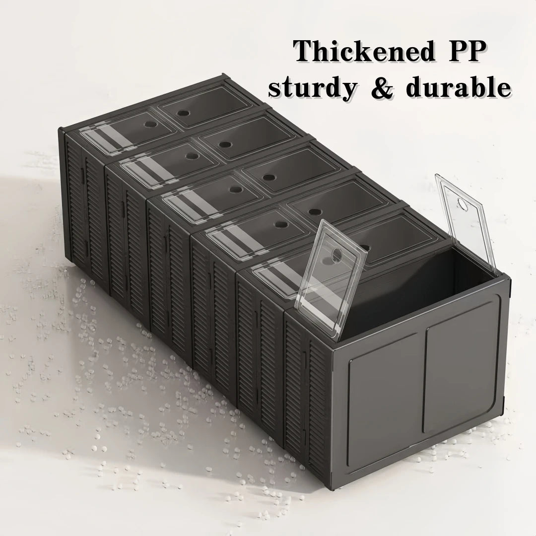 ONENOBLE Foldable Shoe Cabinet With Magnetic Clear Front Doors