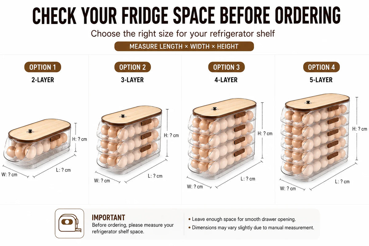 Reusable Stackable Egg Dispenser With Side Door For Fridge