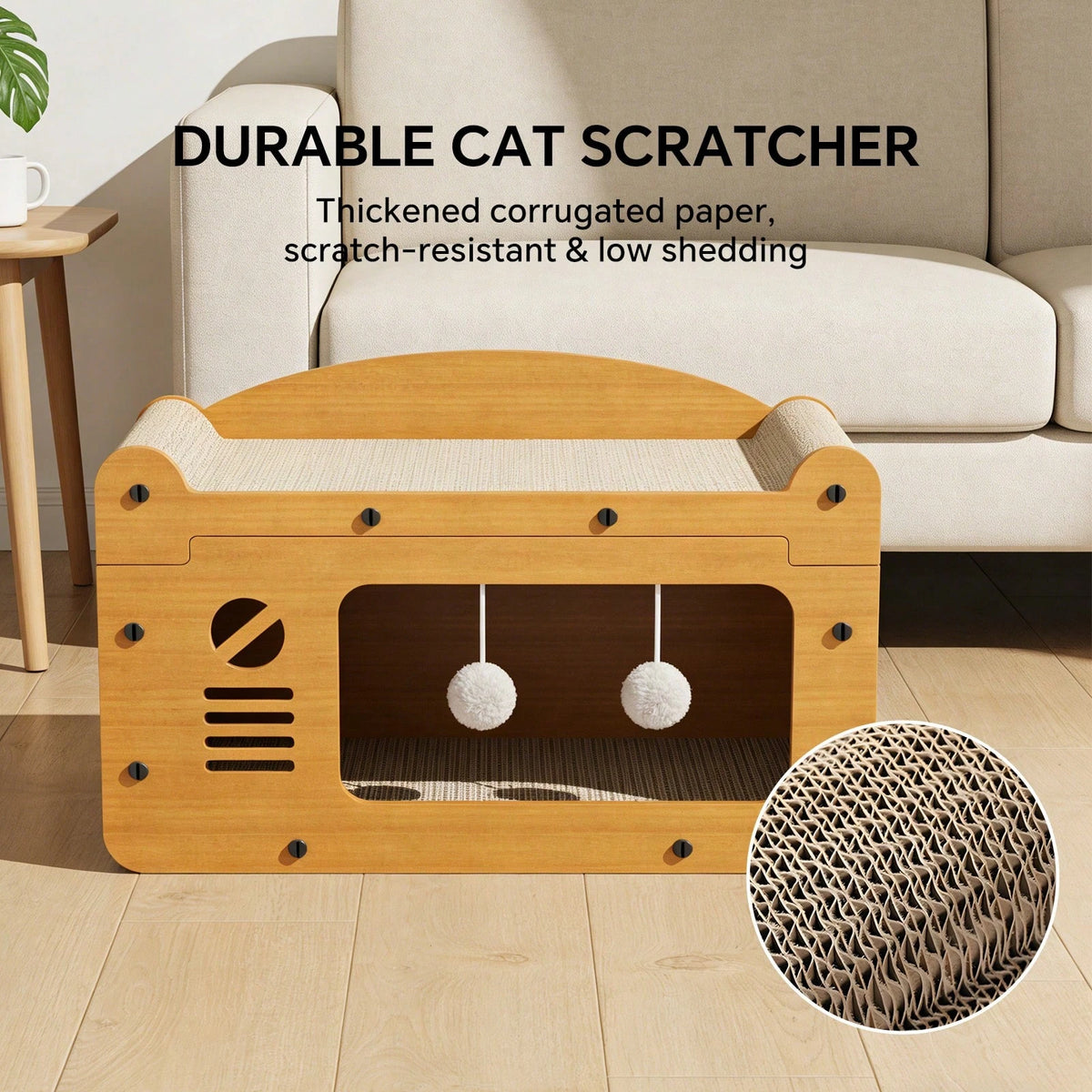 Double Layer Cardboard Cat Scratcher Lounge Bed And Hideaway