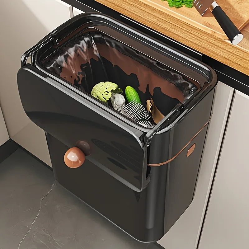 Onenoble Slim Wall Mount Kitchen Trash Can With Flip Lid