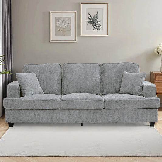 Modern Cloud Chenille Three Seater Sofa For Living Room