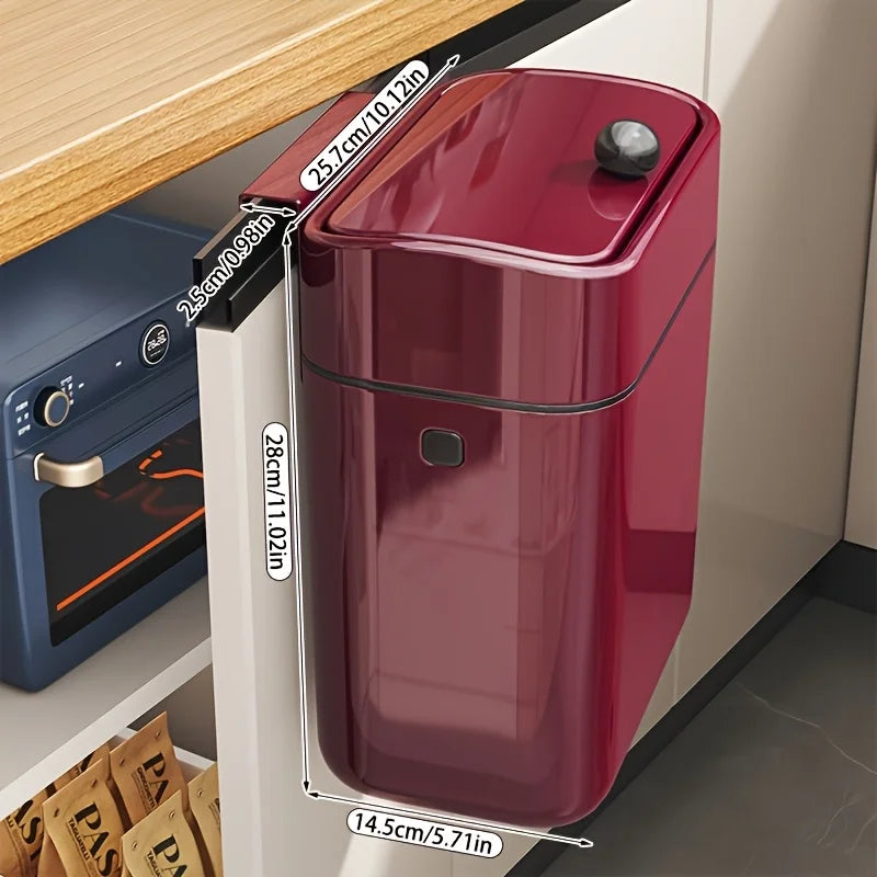 Onenoble Slim Wall Mount Kitchen Trash Can With Flip Lid
