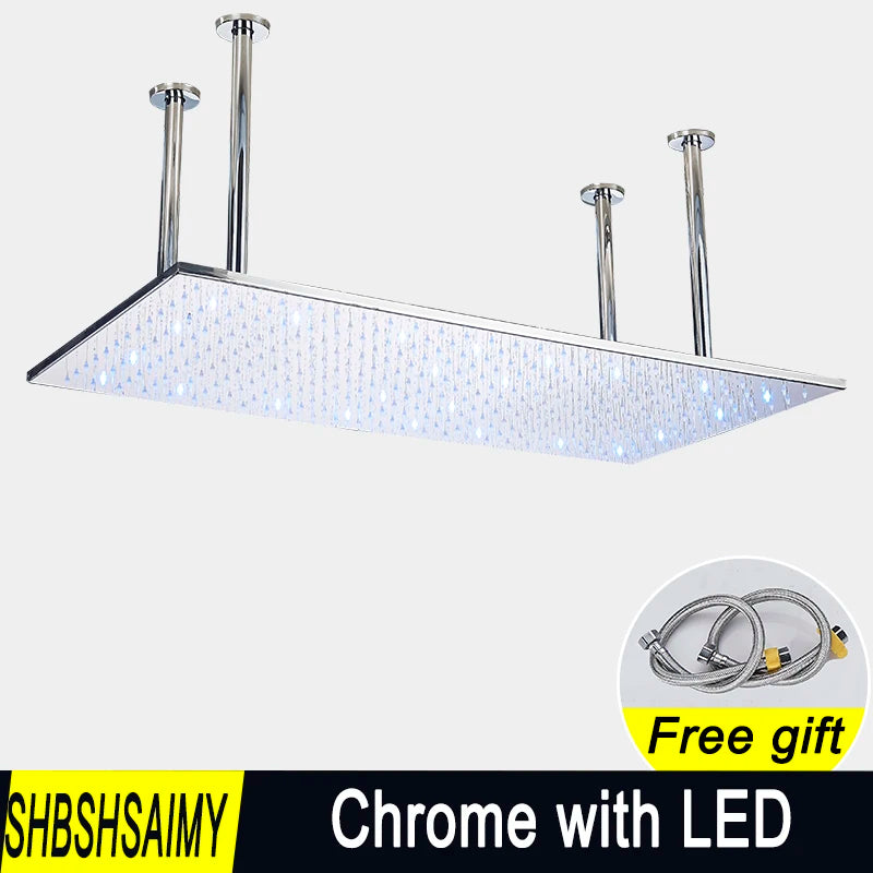 Shbshaimy LED Square Rainfall Shower Head With Stainless Steel Construction