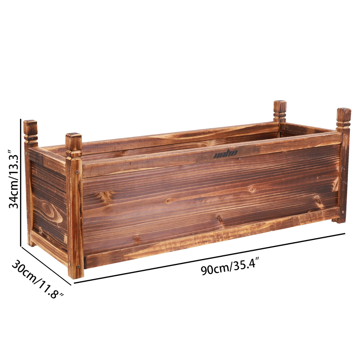 Wooden Window Planter Box For Raised Garden And Yard