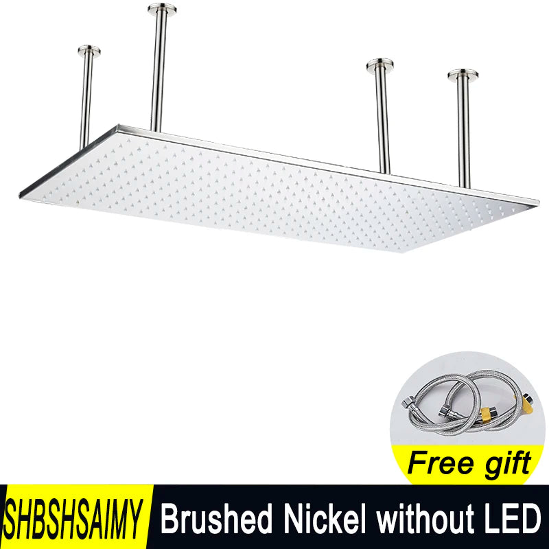 Shbshaimy LED Square Rainfall Shower Head With Stainless Steel Construction