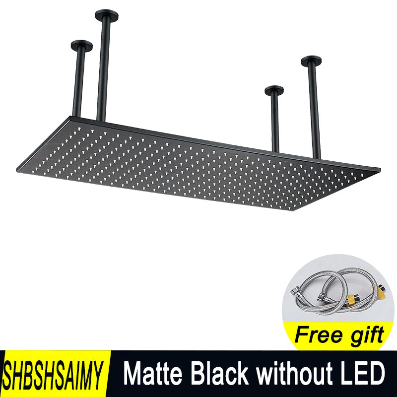 Shbshaimy LED Square Rainfall Shower Head With Stainless Steel Construction