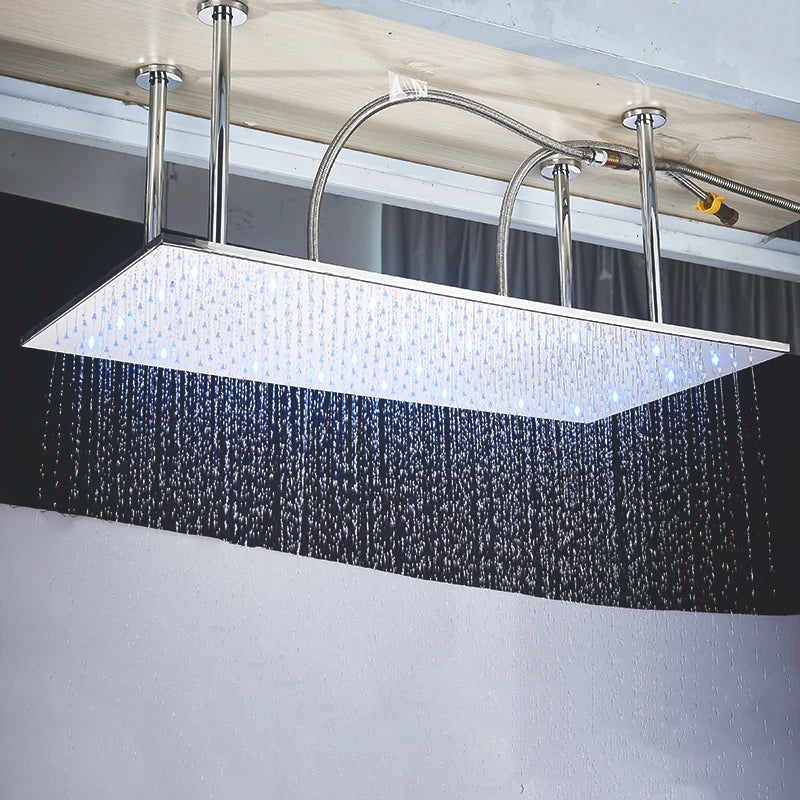 Shbshaimy LED Square Rainfall Shower Head With Stainless Steel Construction