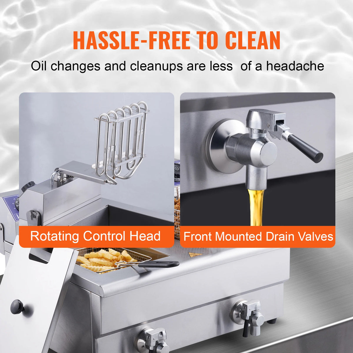 SucceBuy Commercial Electric Deep Fryer Dual Detachable Tanks