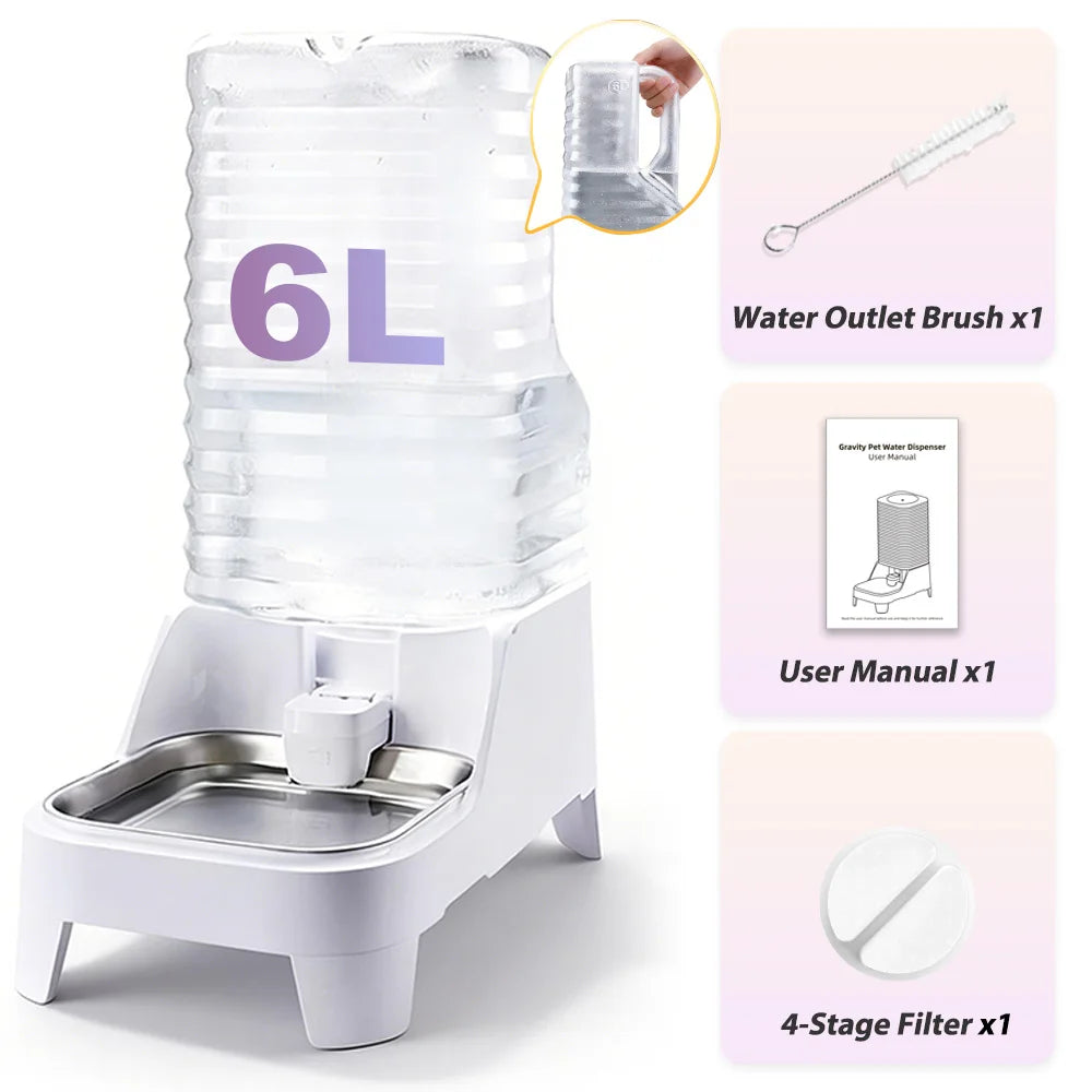 Nityers Gravity Pet Water Dispenser Stainless Steel Bowl