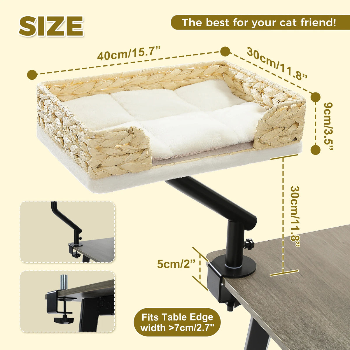 PAWZ Road Rotating Cat Bed Desk Stand Breathable Pet Hammock