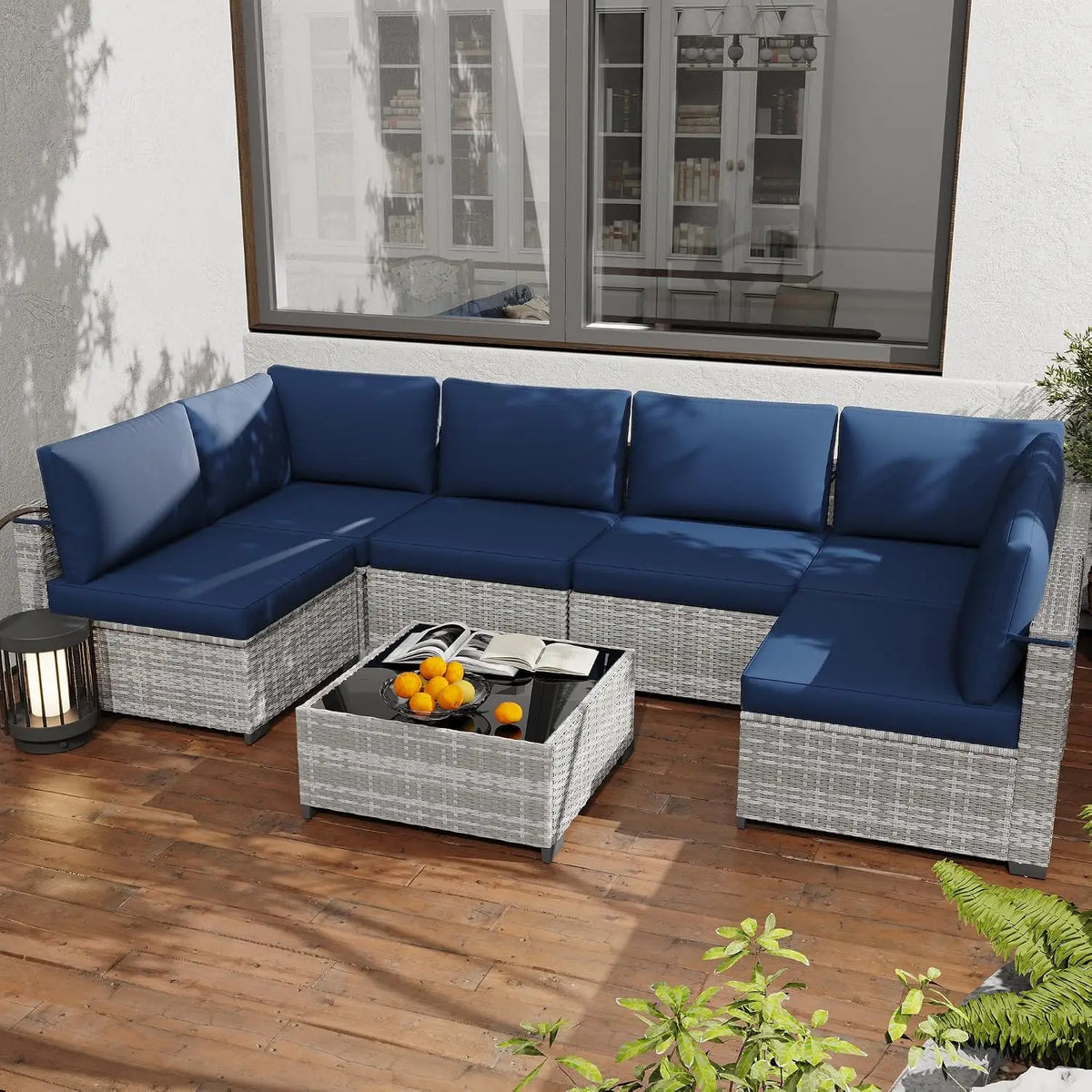 All Weather PE Rattan Modular Sectional Patio Conversation Set
