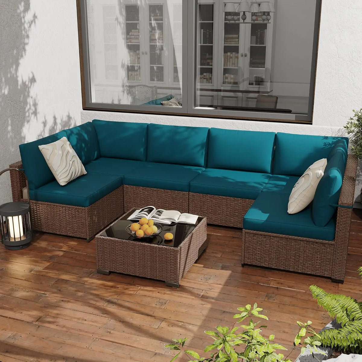 All Weather PE Rattan Modular Sectional Patio Conversation Set