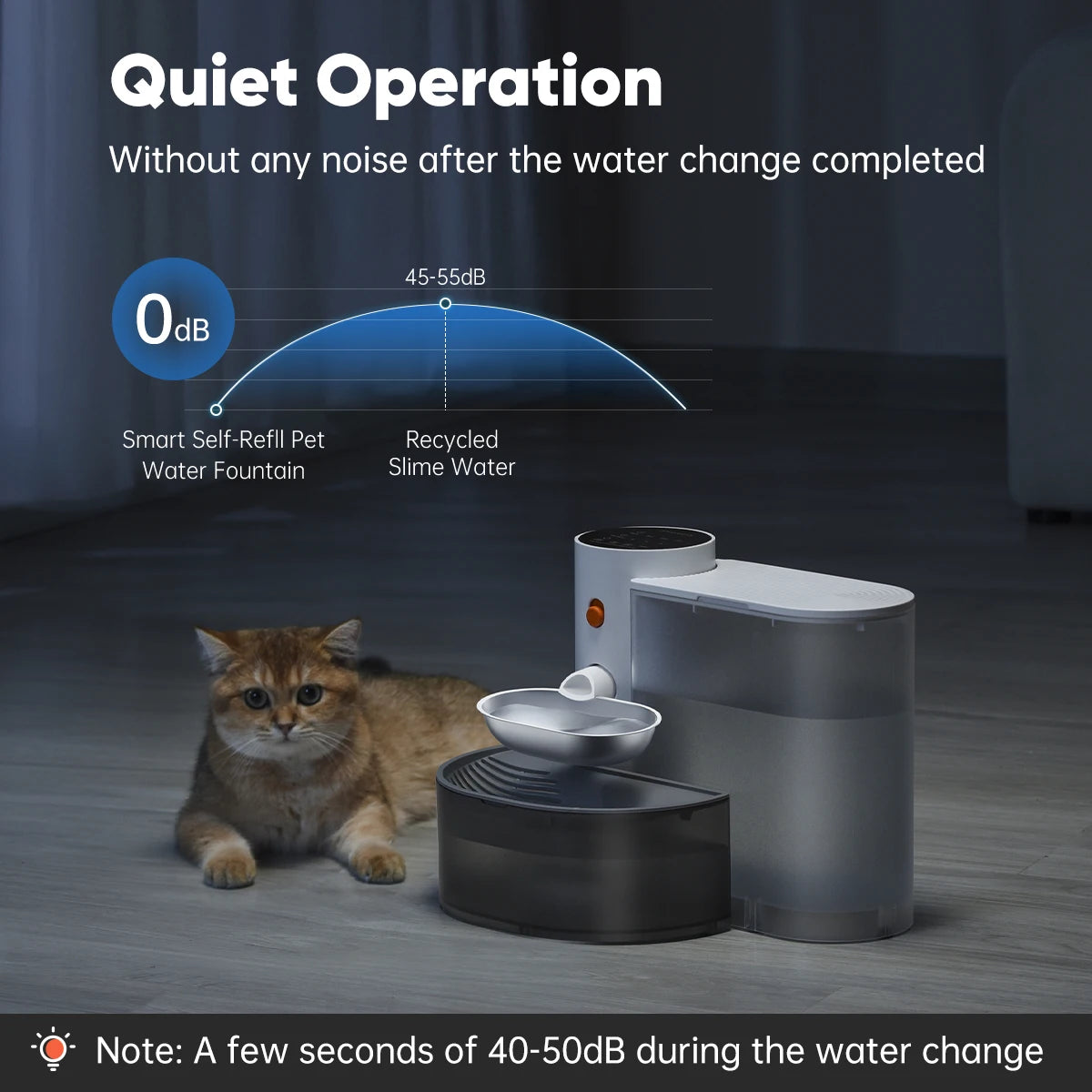 Petgravity Stainless Steel Automatic Cat Water Dispenser Self Purifying