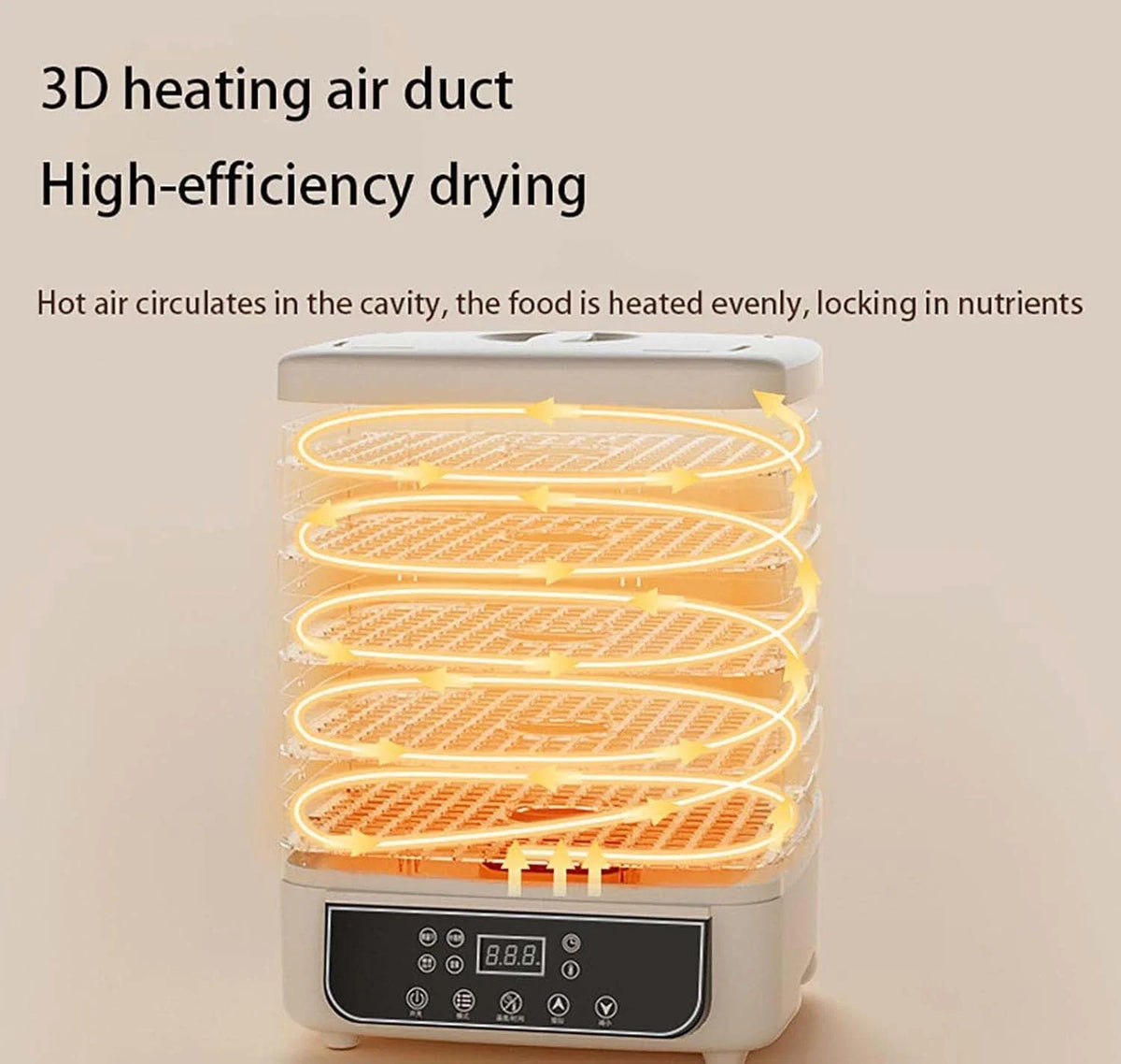 Electric Food Dryer With Adjustable Temperature Control