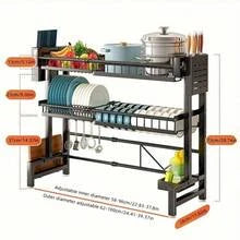 Leo Iris Expandable Countertop Dish Rack And Drainage Shelf