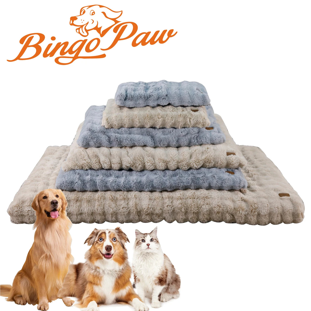 Bingopaw Ultra Soft Plush Calming Dog Bed With Removable Cover