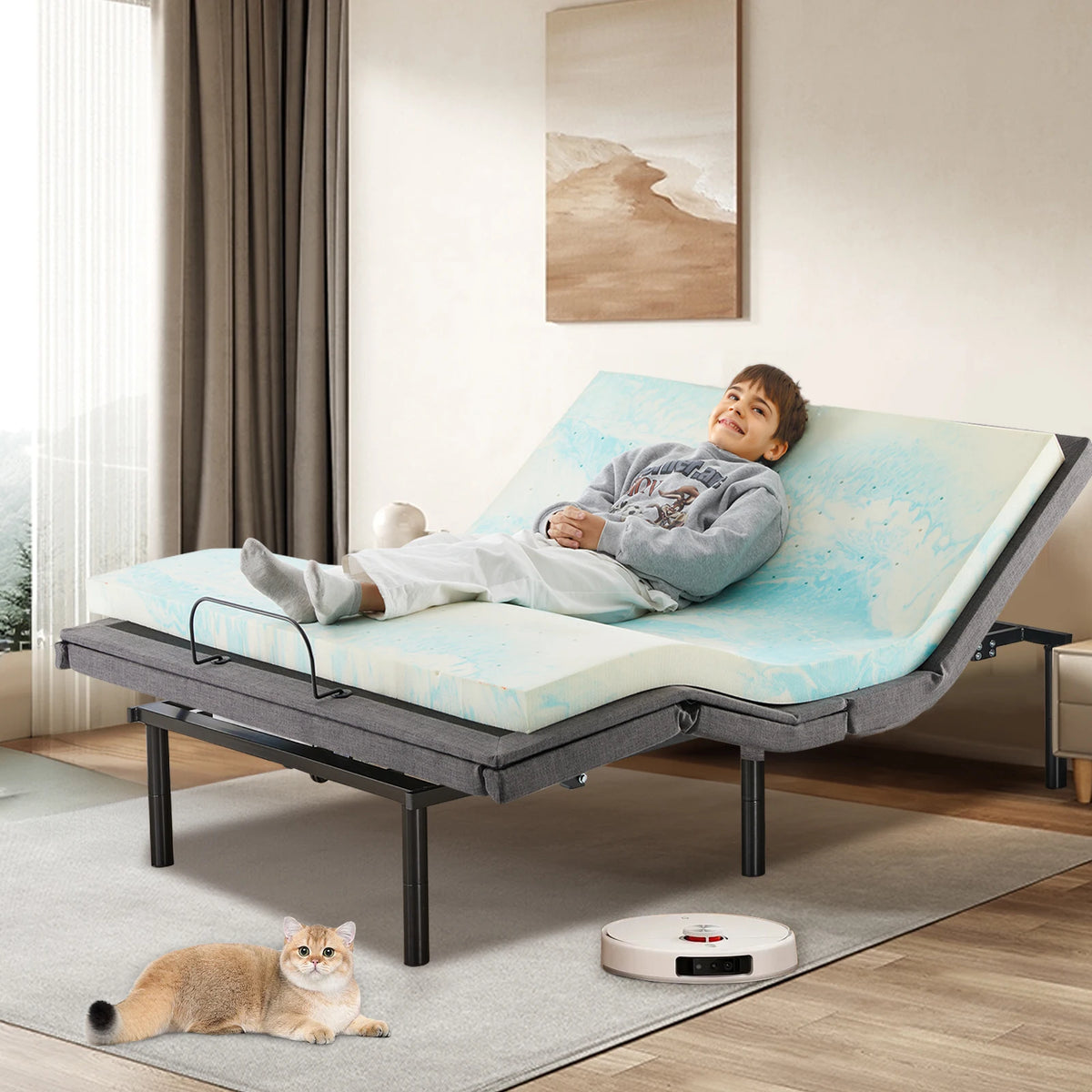 JHK Zero Gravity Electric Adjustable Bed Frame With Usb Ports