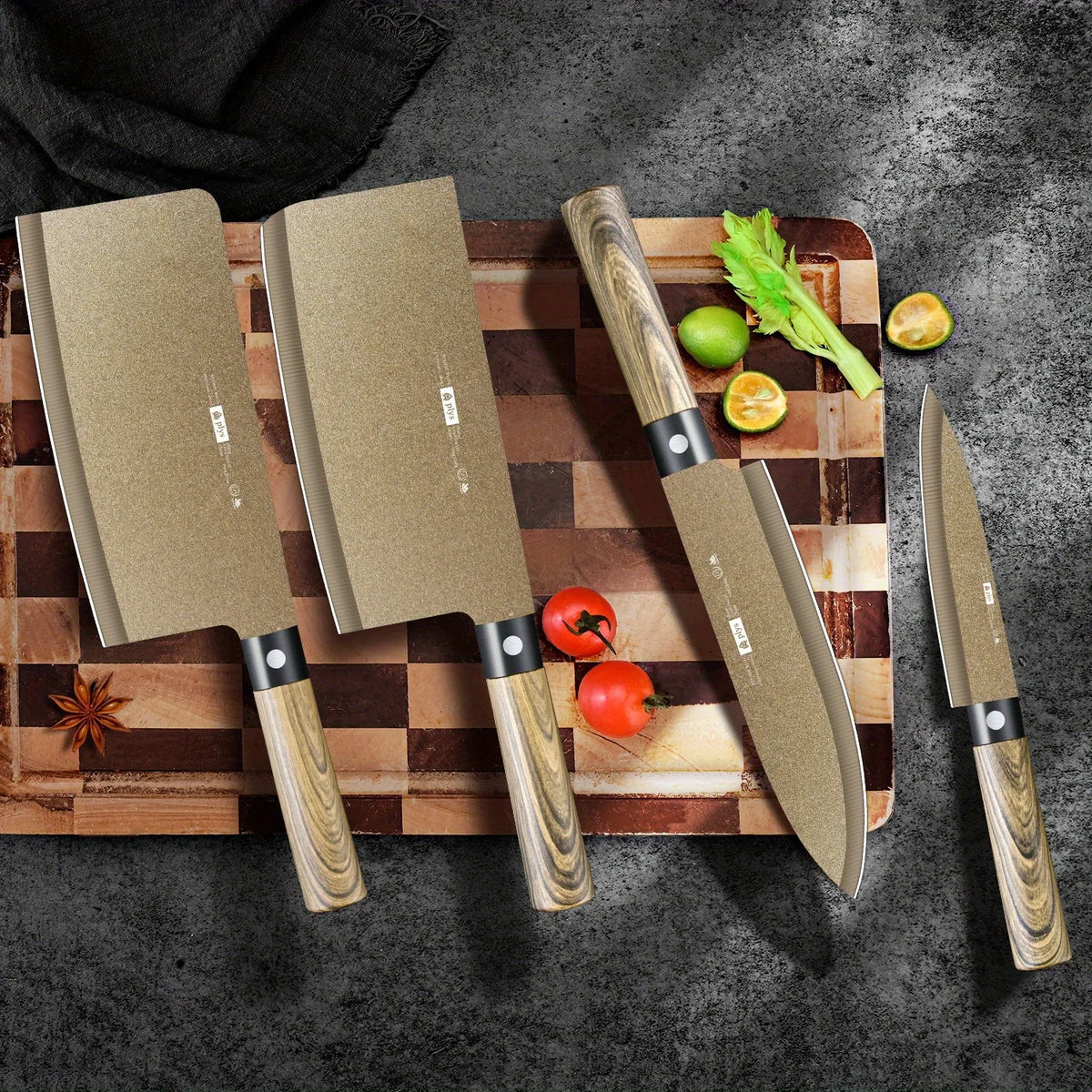 Premium Titanium Coated Stainless Steel Kitchen Knife Set