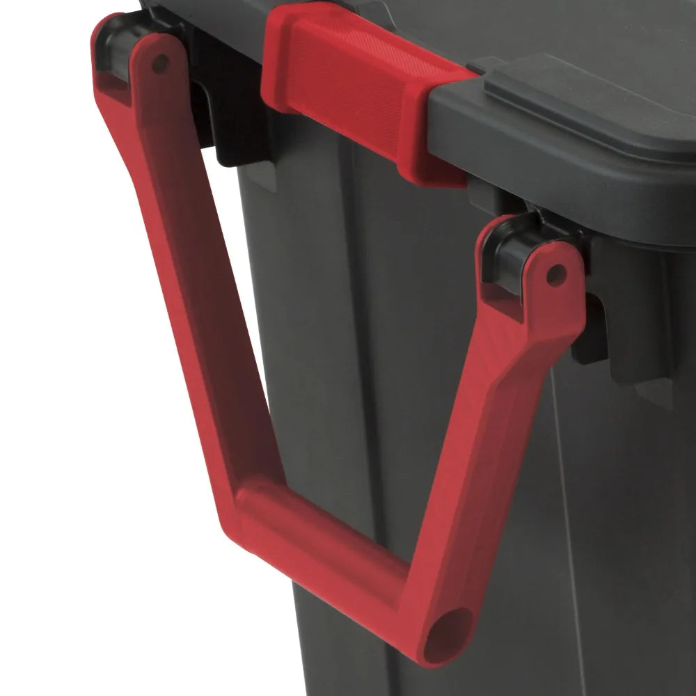 Sterilite Industrial Wheeled Plastic Storage Tote With Handle