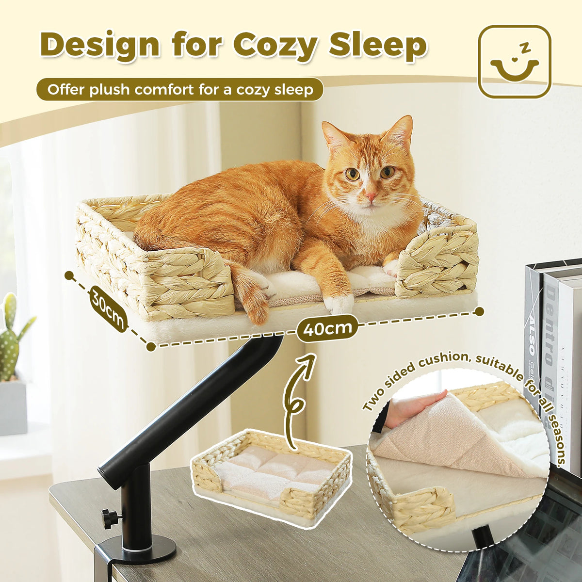 PAWZ Road Rotating Cat Bed Desk Stand Breathable Pet Hammock