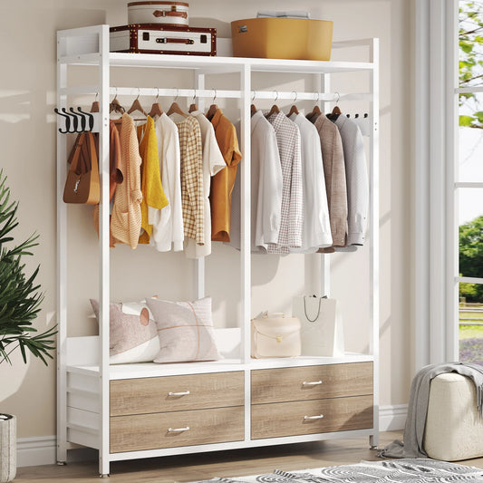 Tribesigns Heavy Duty Freestanding Closet Organizer Rack With Drawers