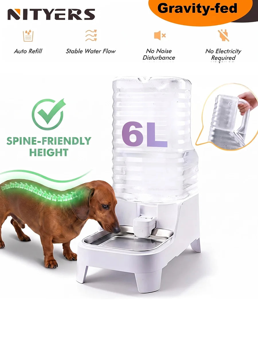 Nityers Gravity Pet Water Dispenser Stainless Steel Bowl
