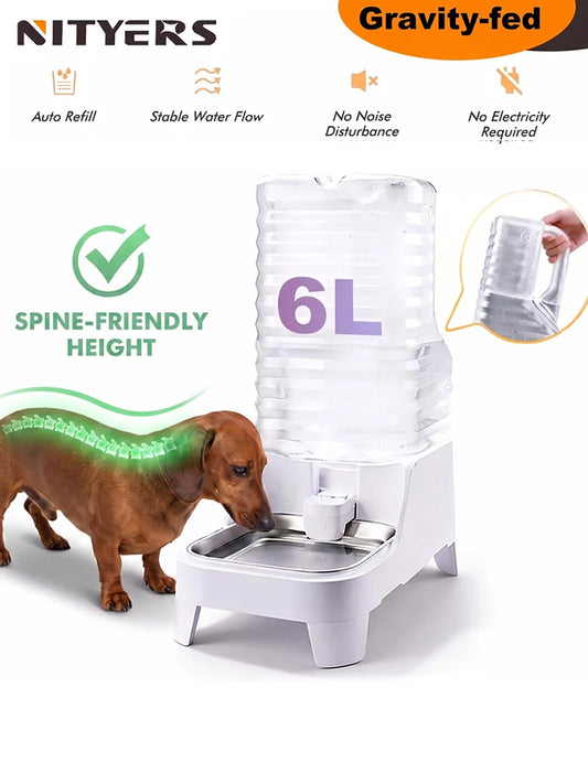 Nityers Gravity Pet Water Dispenser Stainless Steel Bowl
