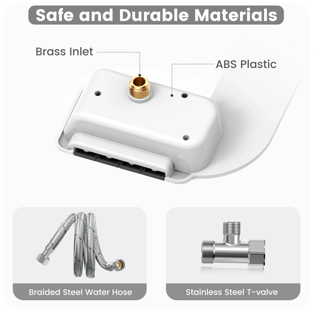 Manual Dual Nozzle Bidet Attachment For Toilet With Adjustable Pressure