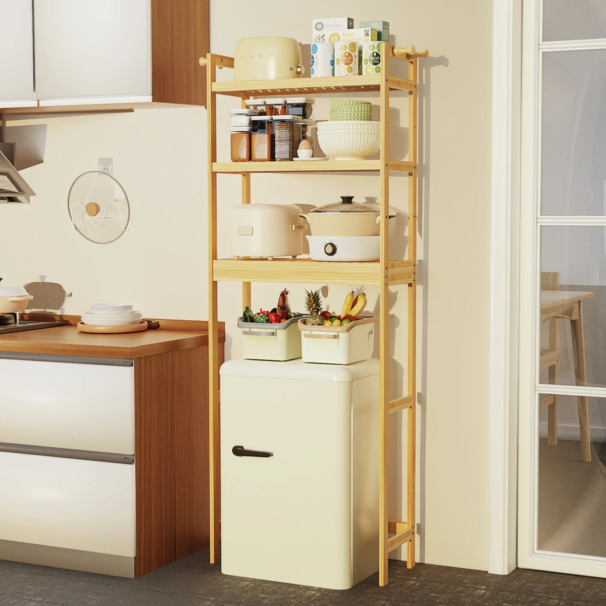 Bamboo Triple Tier Bathroom Over Toilet Storage Shelf