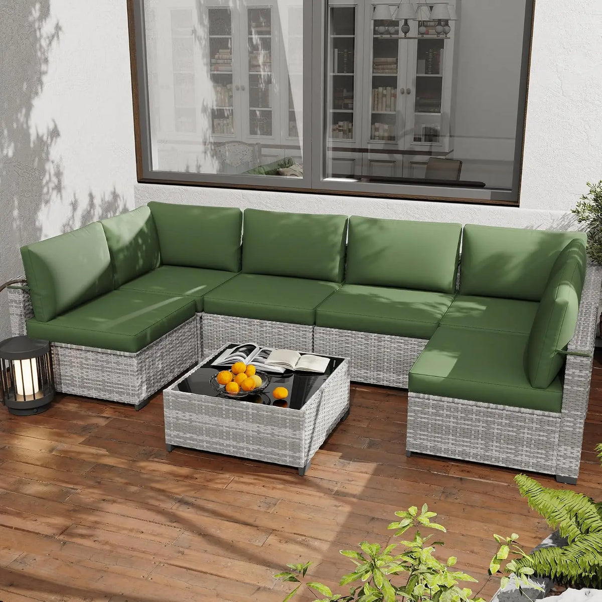 All Weather PE Rattan Modular Sectional Patio Conversation Set