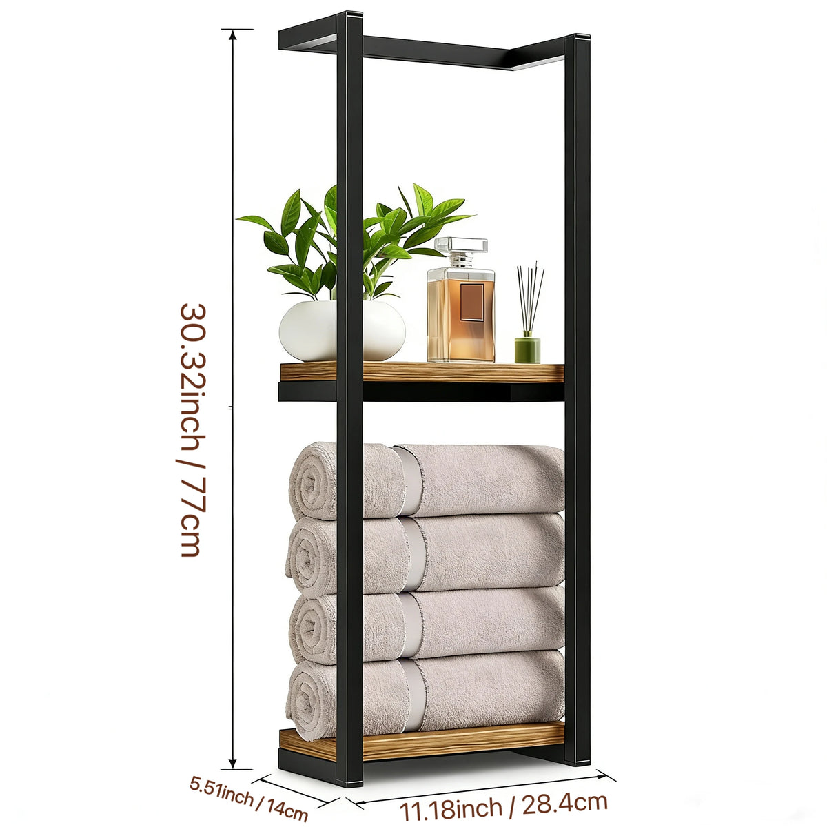 Wall Mounted Cast Iron Double Layer Bathroom Towel Rack