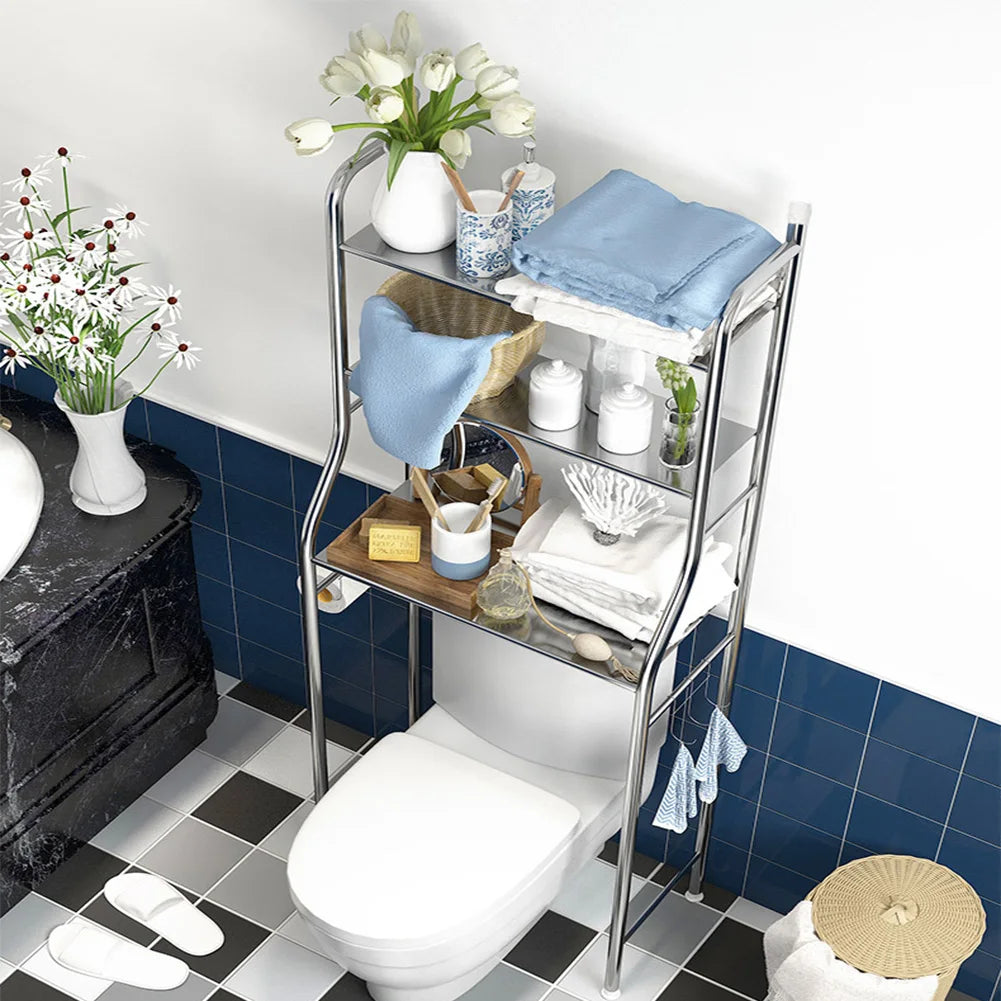 Studyset Stainless Steel Over Toilet Bathroom Storage Shelf Rack