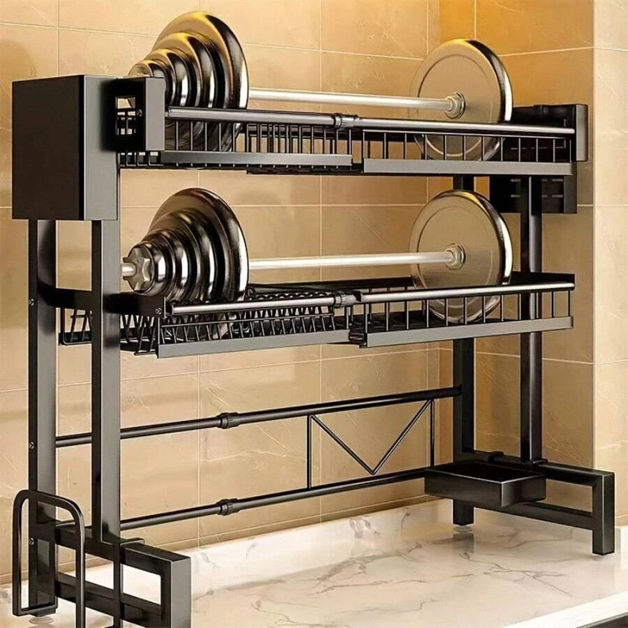 Leo Iris Expandable Countertop Dish Rack And Drainage Shelf